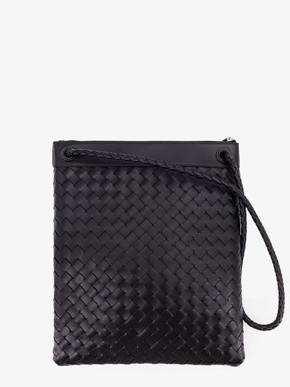 Shoulder bag with woven motif, zip closure and leather shoulder strap with metal knot detail thumbnail