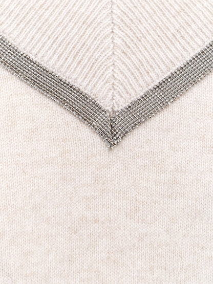 Maglia in cashmere con profilo monile thumbnail