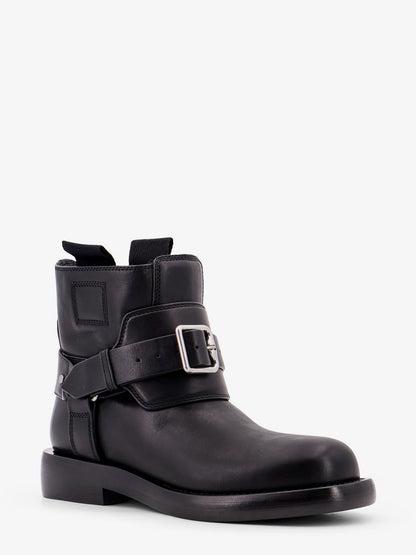Cobble leather boots with strap thumbnail