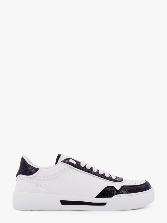 New Roma leather sneakers with crocodile details