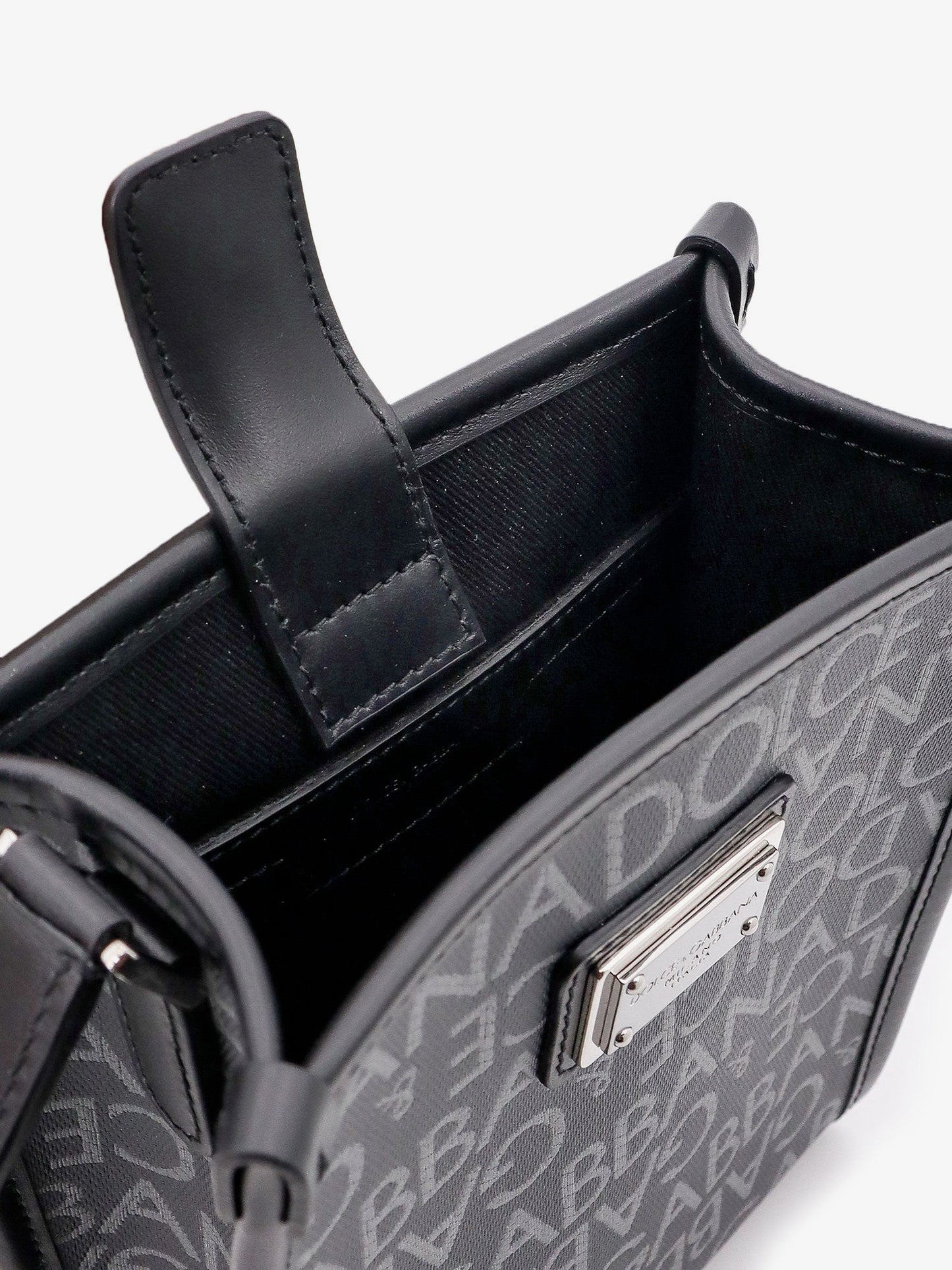 Shopping shoulder bag with all-over logo motif