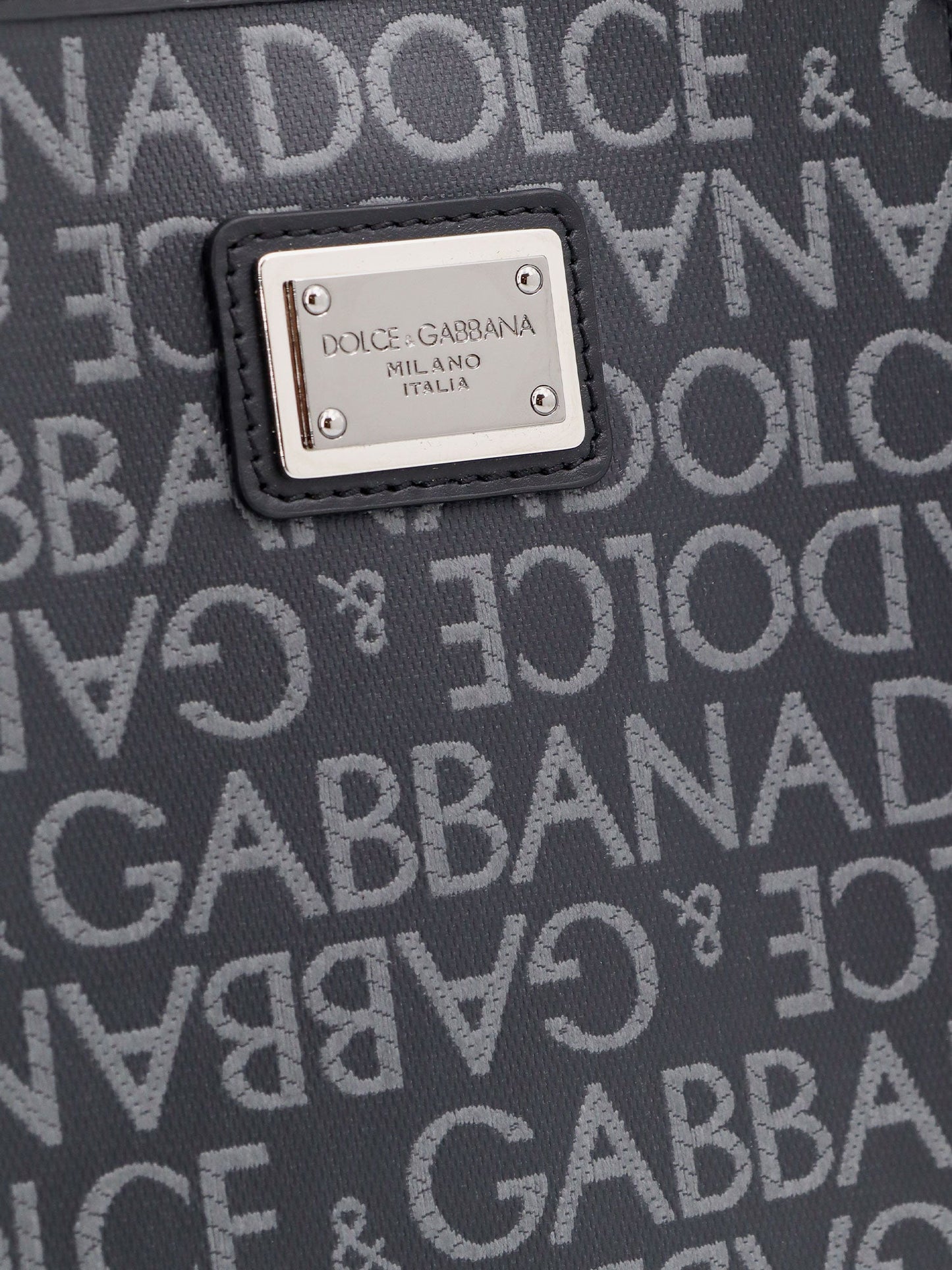Shopping shoulder bag with all-over logo motif