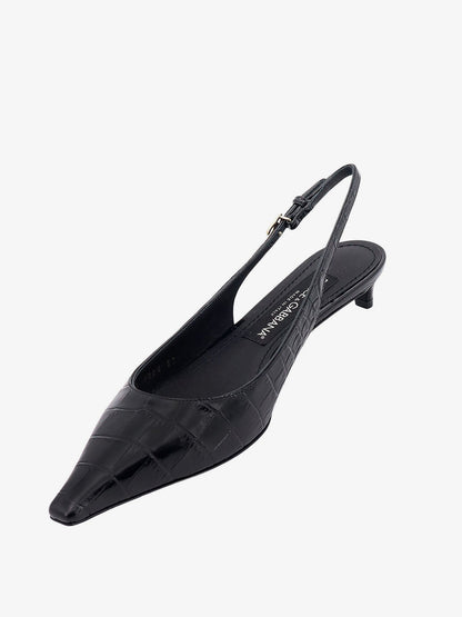 Croco print leather slingback thumbnail