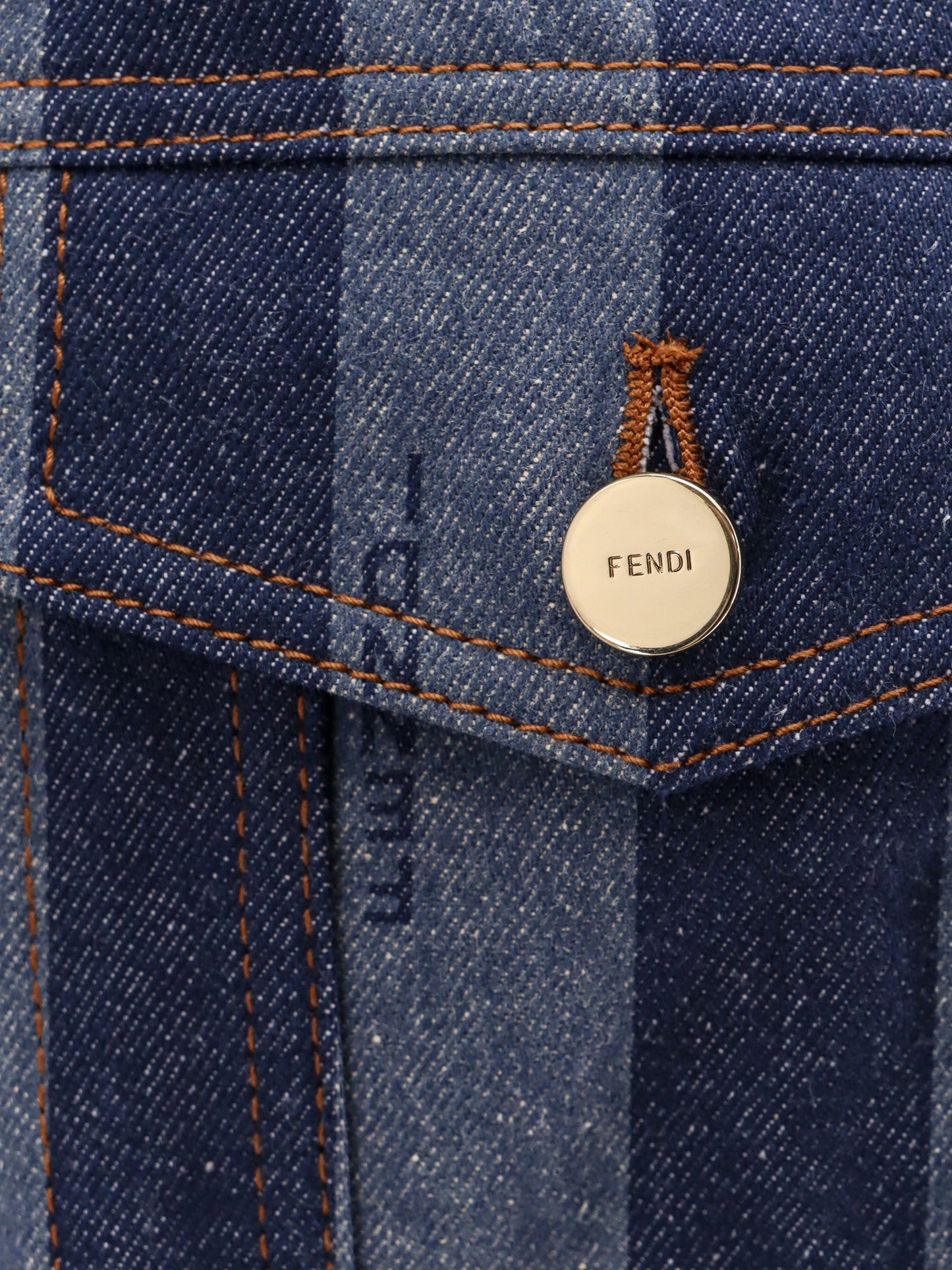 Denim jacket with pequin stripes