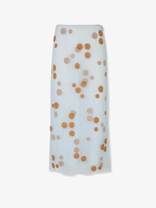 Tulle skirt with all-over macro polka-dot motif