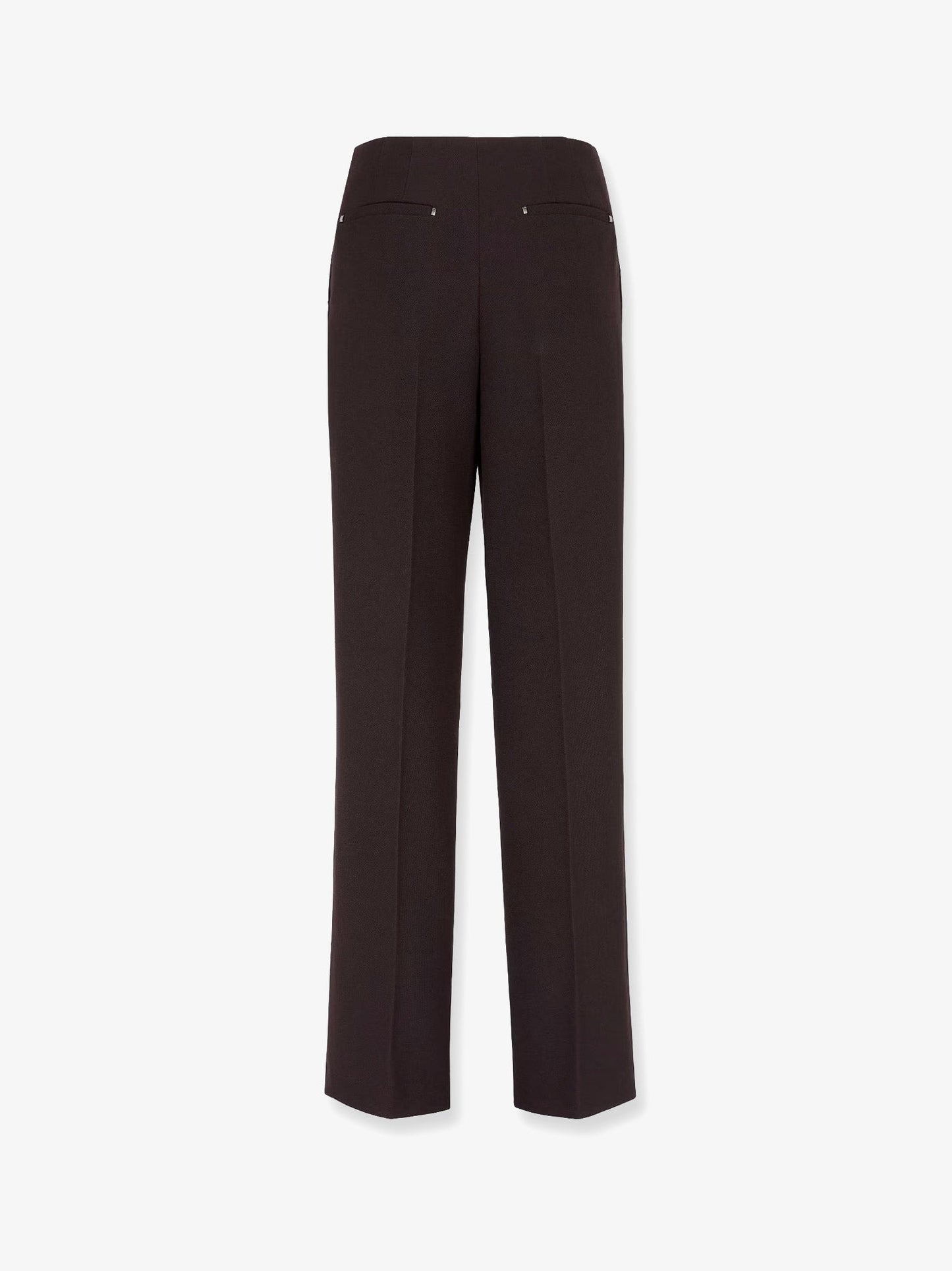 Pantaloni in lana vergine con dettagli ff in metallo