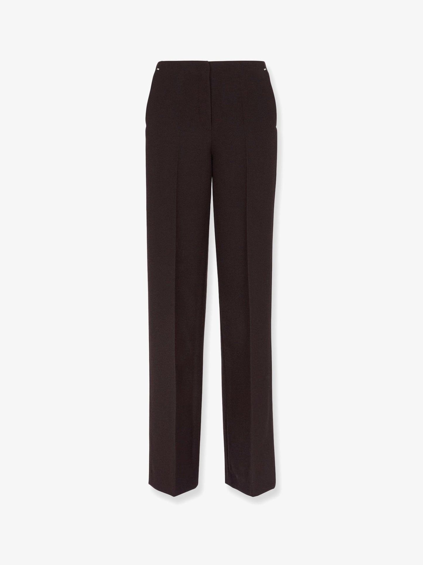 Pantaloni in lana vergine con dettagli ff in metallo