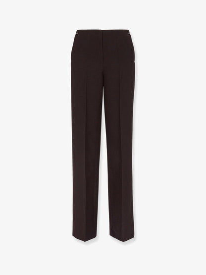 Pantaloni in lana vergine con dettagli ff in metallo thumbnail