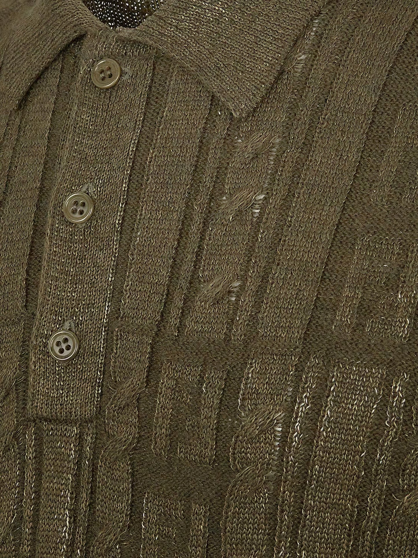 Braided wool polo shirt withFF details