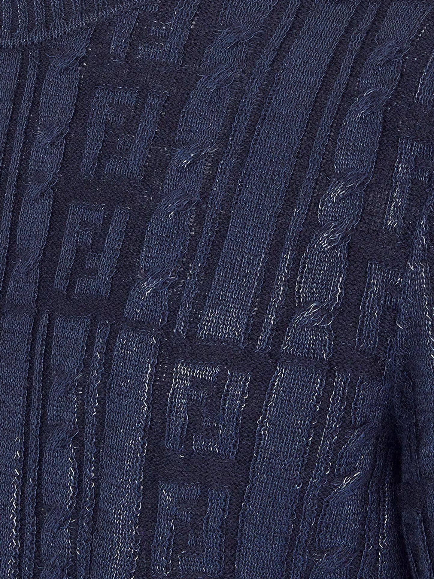 Braided wool sweater with FF details