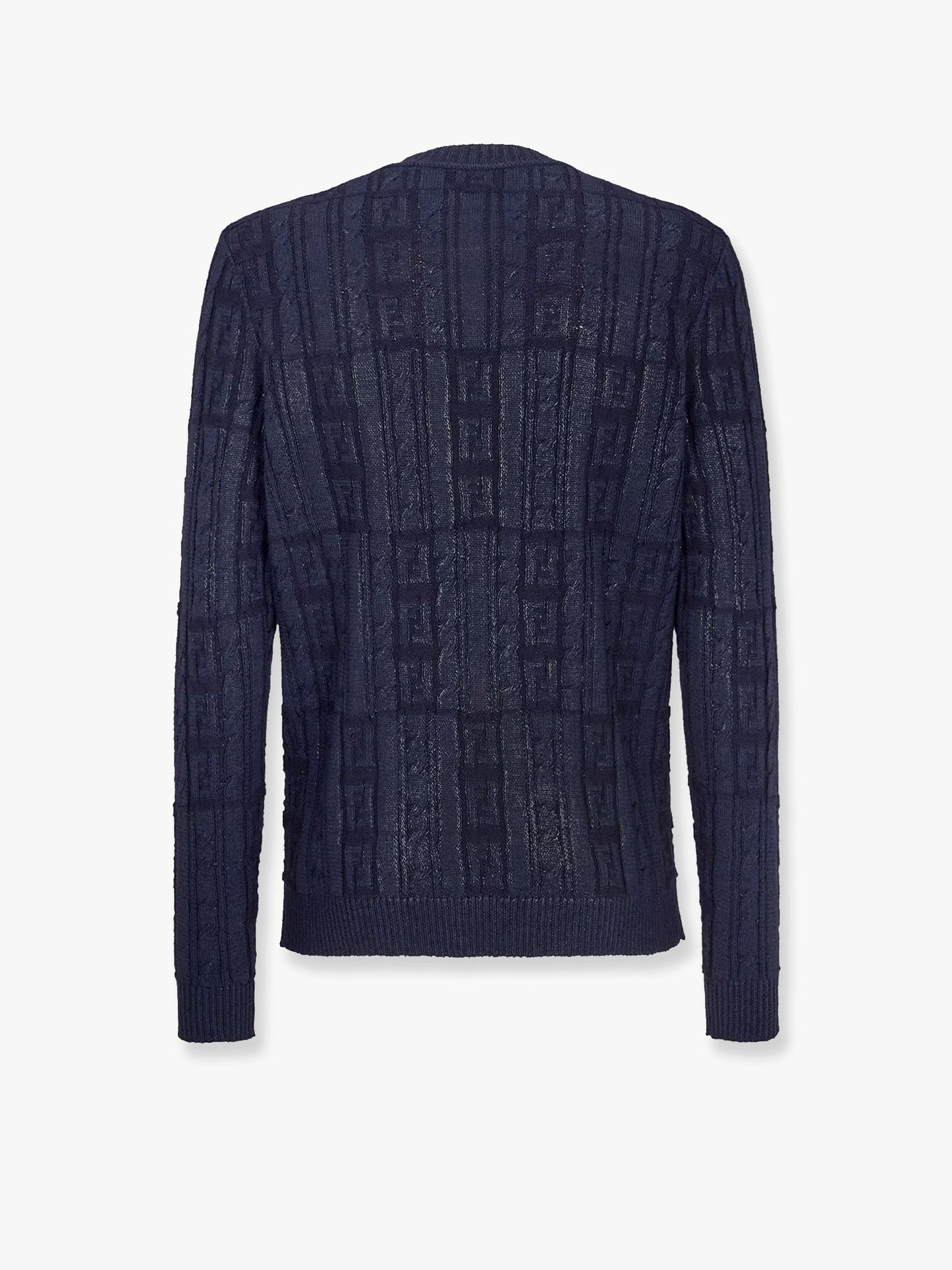 Braided wool sweater with FF details