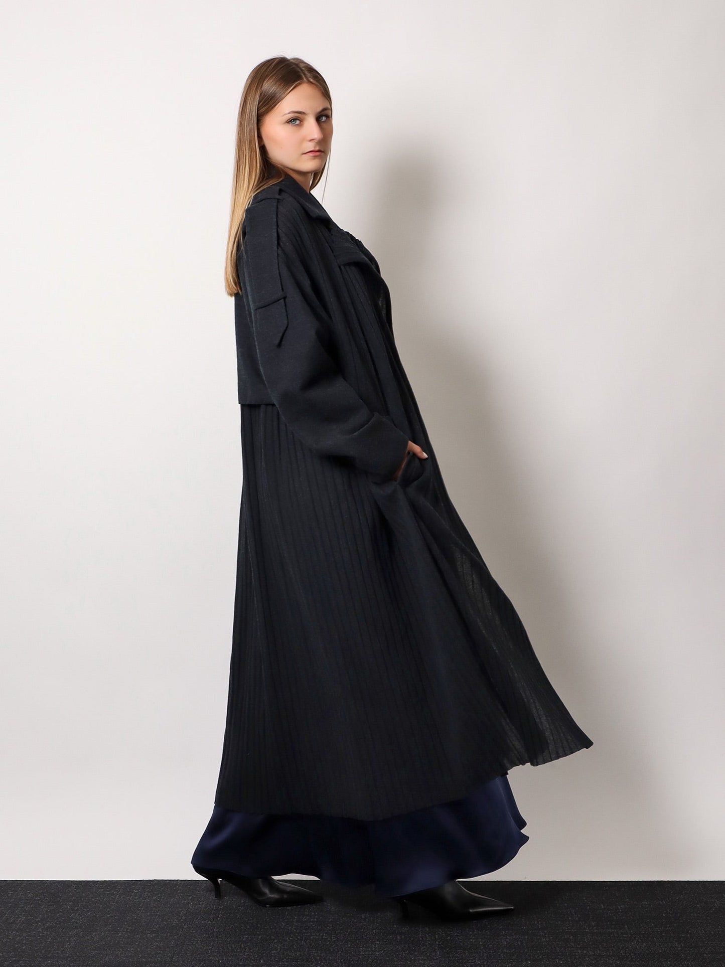 Ribbed knitted coat