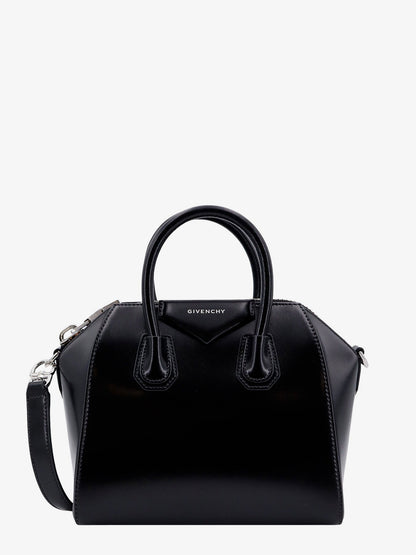 Leather handbag with logo on the front thumbnail