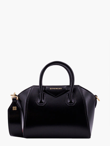 Leather handbag with frontal logo thumbnail