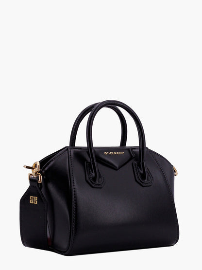 Leather handbag with frontal logo thumbnail