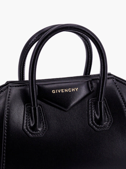 Leather handbag with frontal logo thumbnail