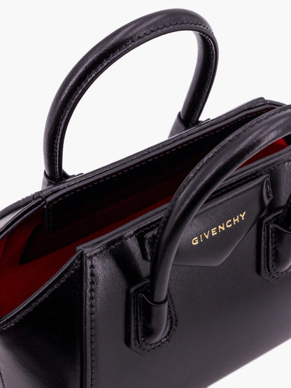 Leather handbag with frontal logo thumbnail