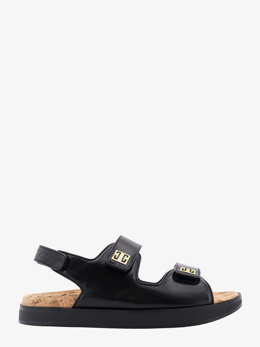 Leather sandals with 4g buckles