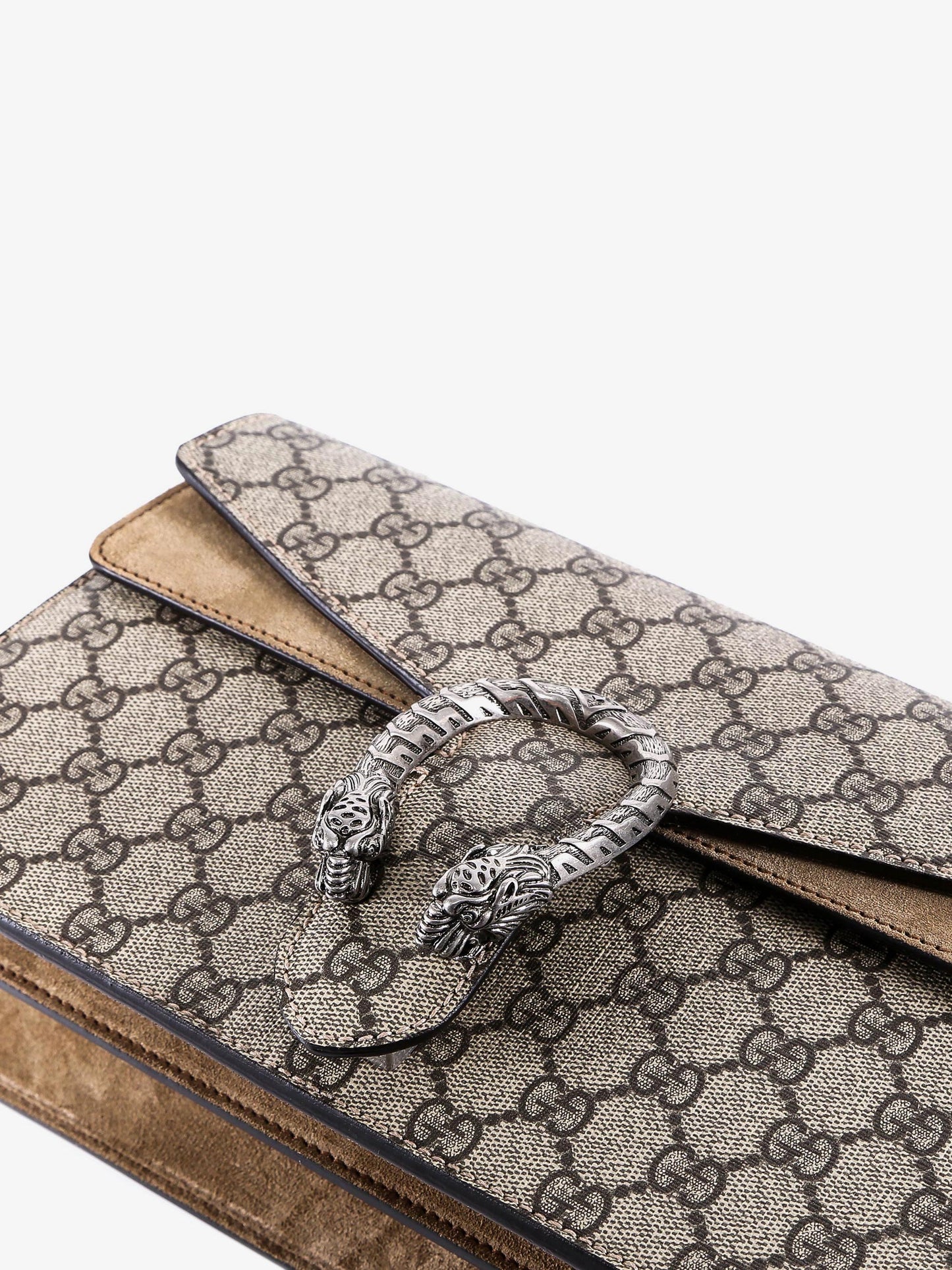 Dionysus GG supreme fabric and suede shoulder bag