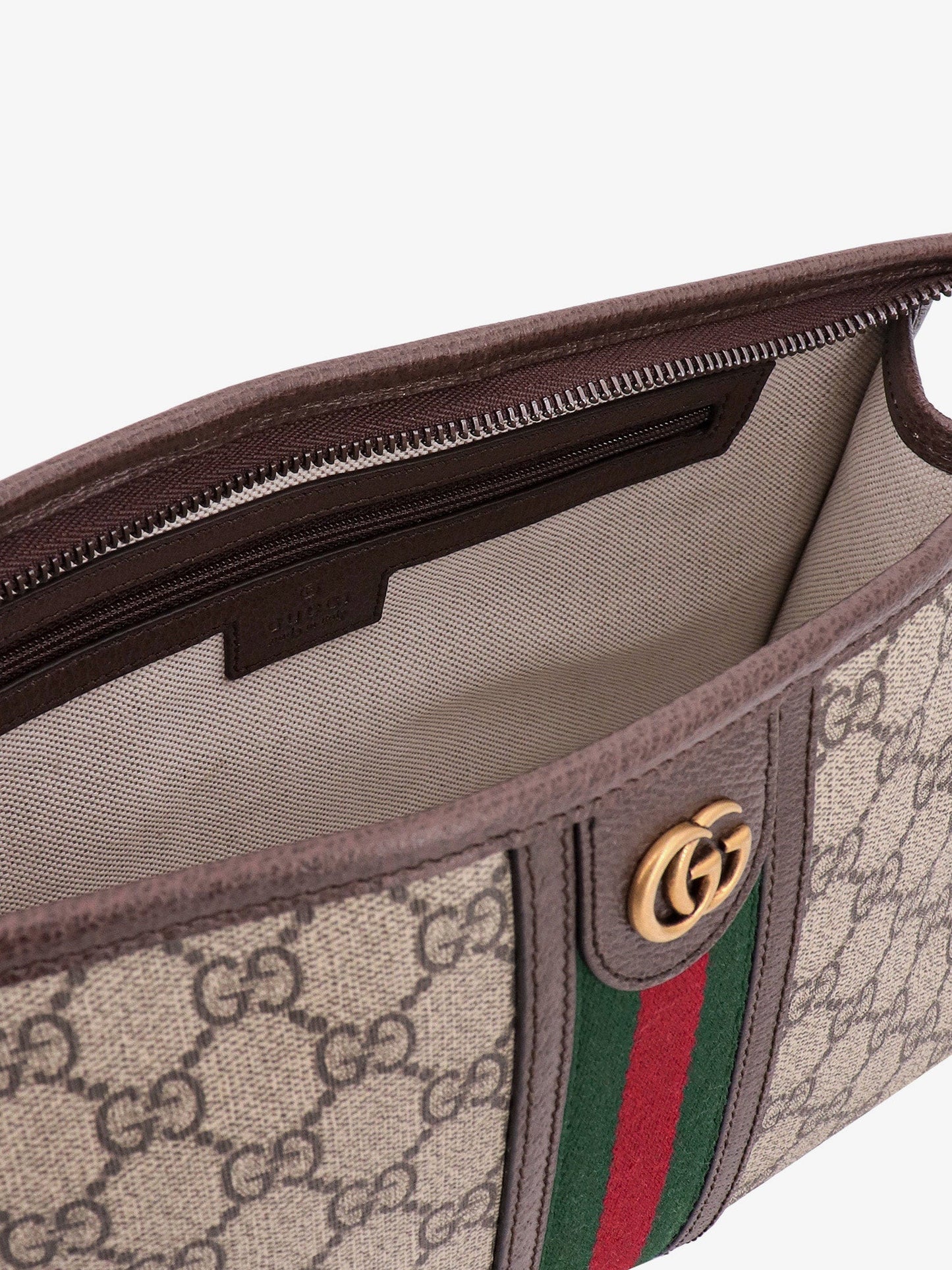 Gg supreme fabric and leather beauty case