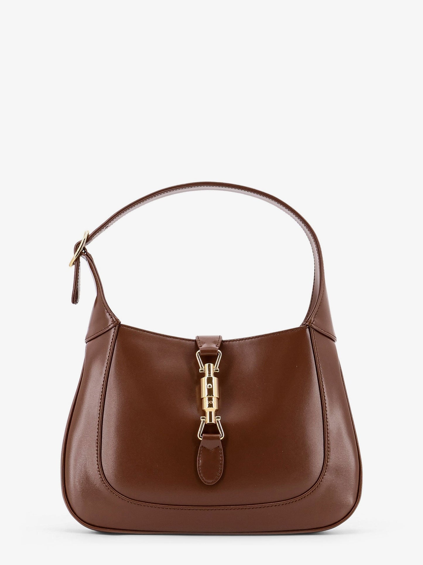 Leather shoulder bag with metal details