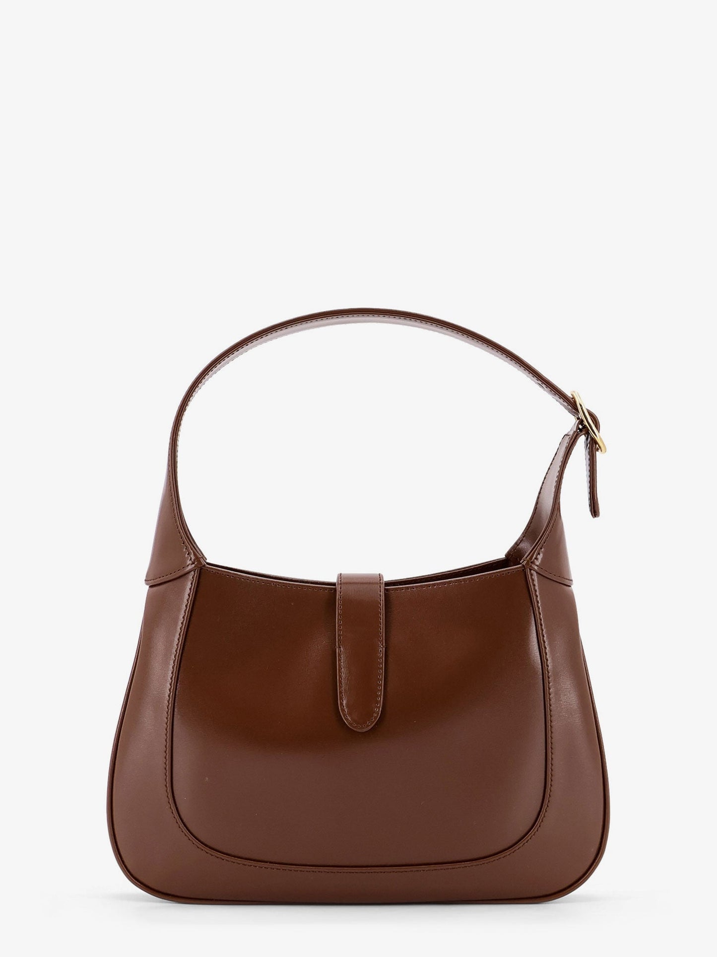 Leather shoulder bag with metal details