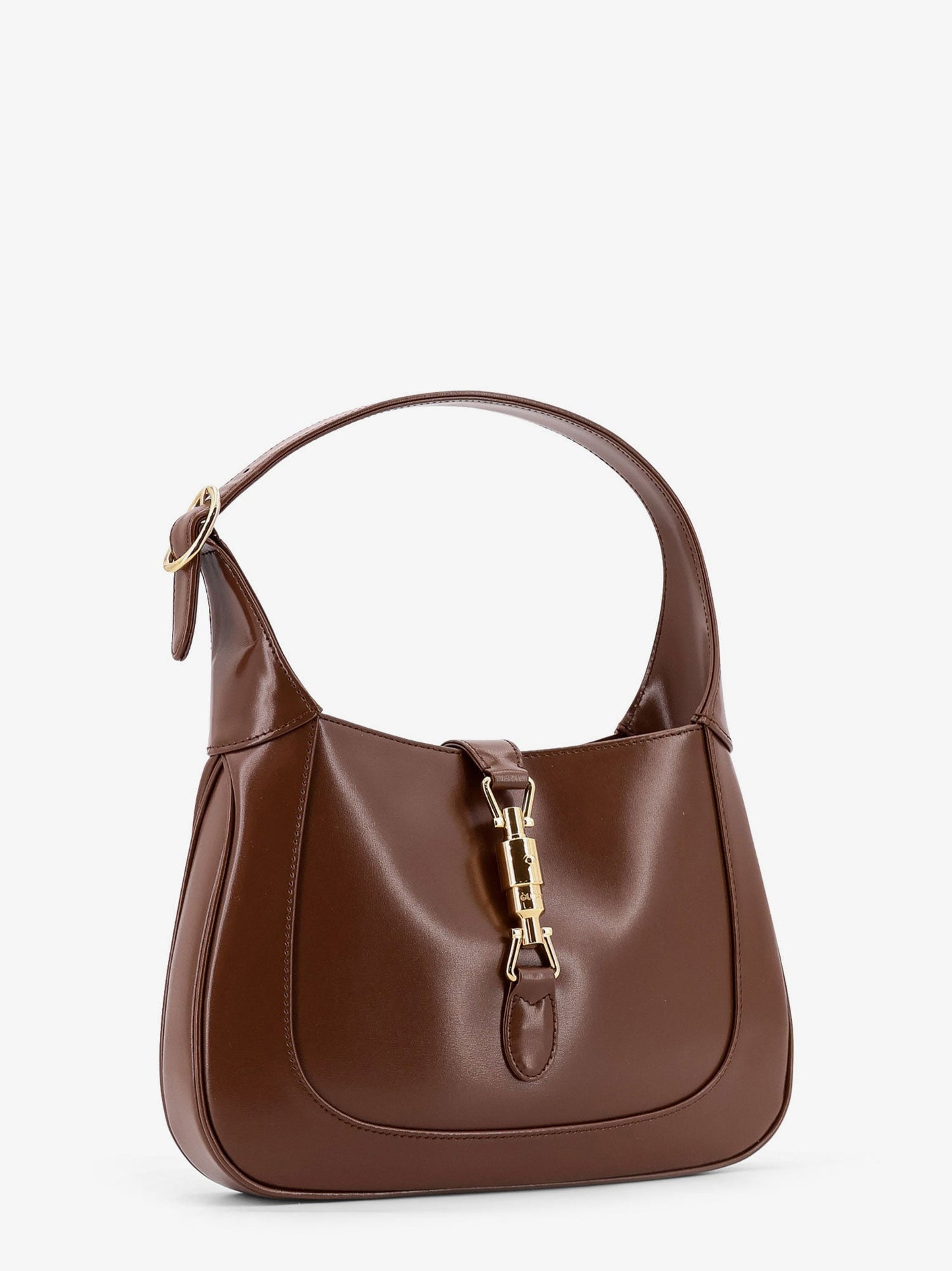 Leather shoulder bag with metal details