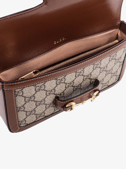 Borsa a spalla in tessuto GG supreme e pelle con iconico morsetto in metallo thumbnail