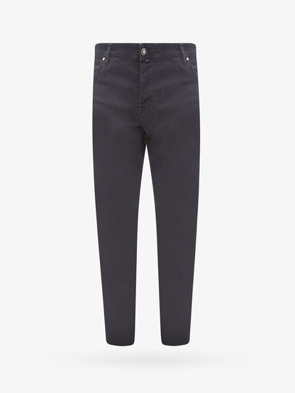 Regular slim fit cotton trouser with back pony-skin patch thumbnail