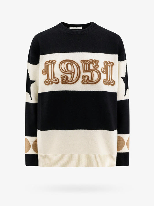 Wool and cashmere sweater with flocked 1951 motif