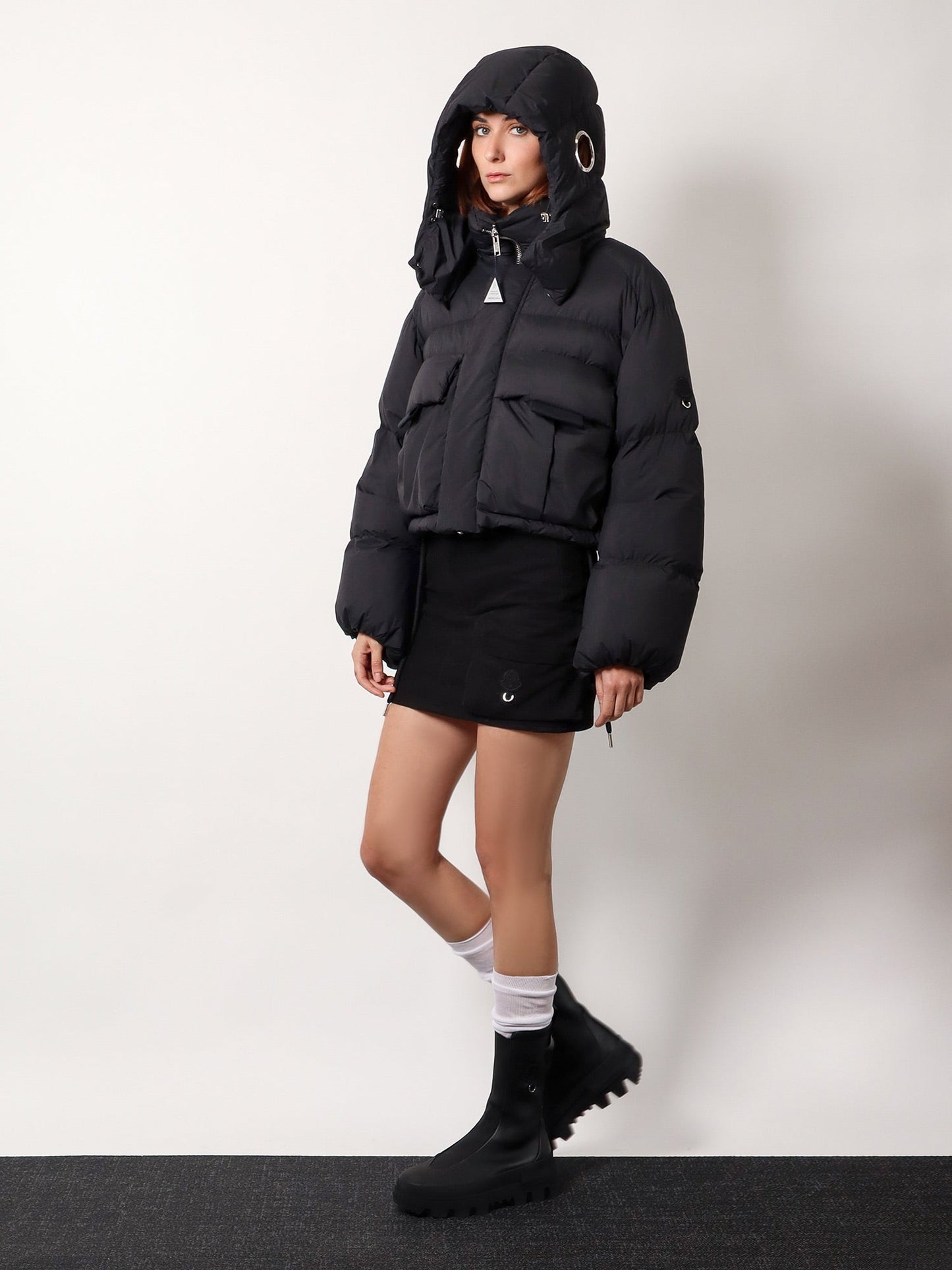 6 moncler willow smith cotton skirt with metal profile