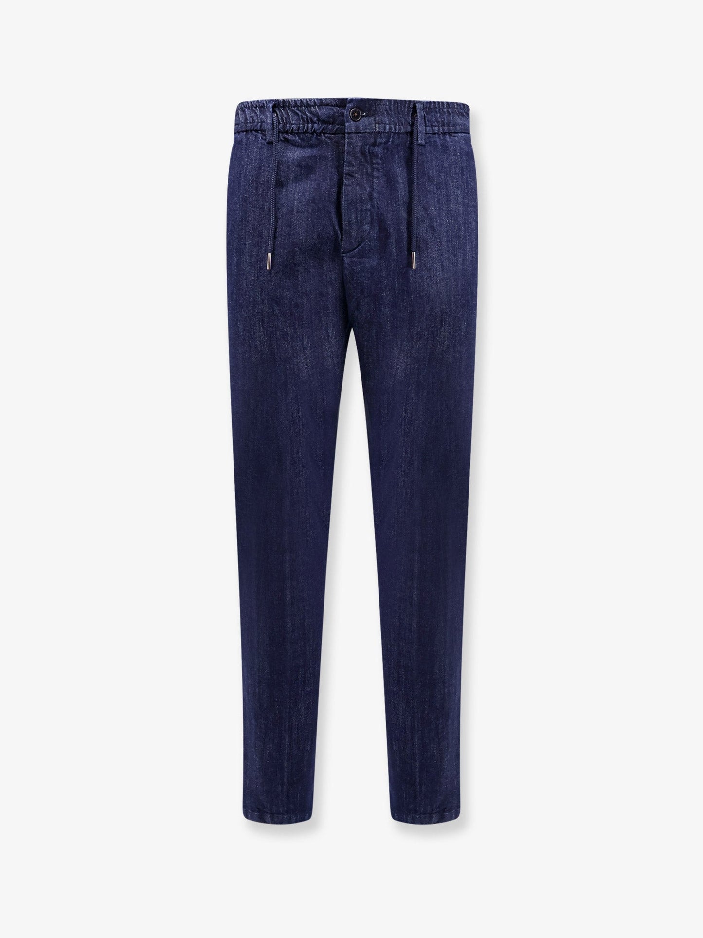 Blue denim jeans with drawstring