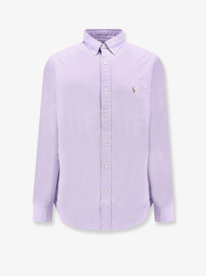 Camicia in cotone con ricamo logo multicolor thumbnail