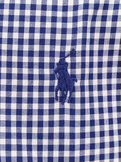 Slim fit buttoned-down stretch fabric shirt thumbnail