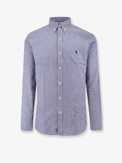 Slim fit buttoned-down stretch fabric shirt thumbnail