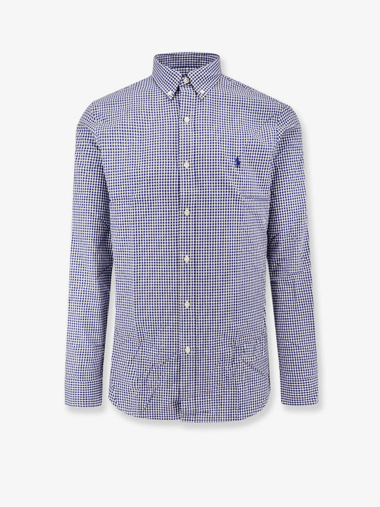 Slim fit buttoned-down stretch fabric shirt