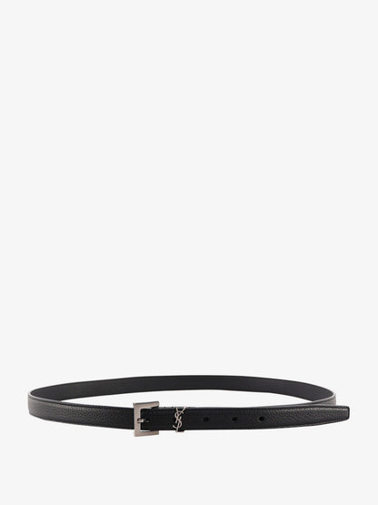 Leather belt with metal monogram thumbnail