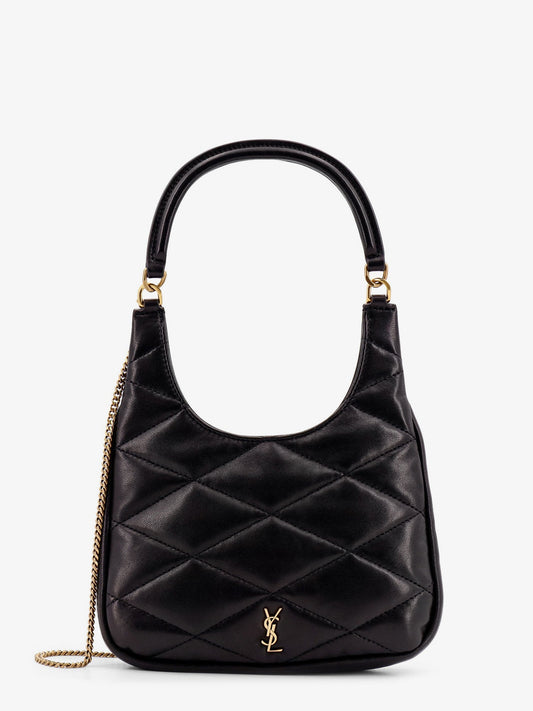 Matelassé leather shoulder bag with frontal monogram