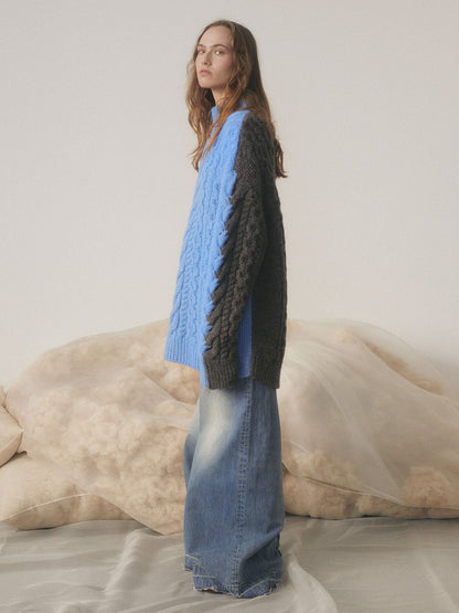 Bicolor alpaca blend sweater thumbnail