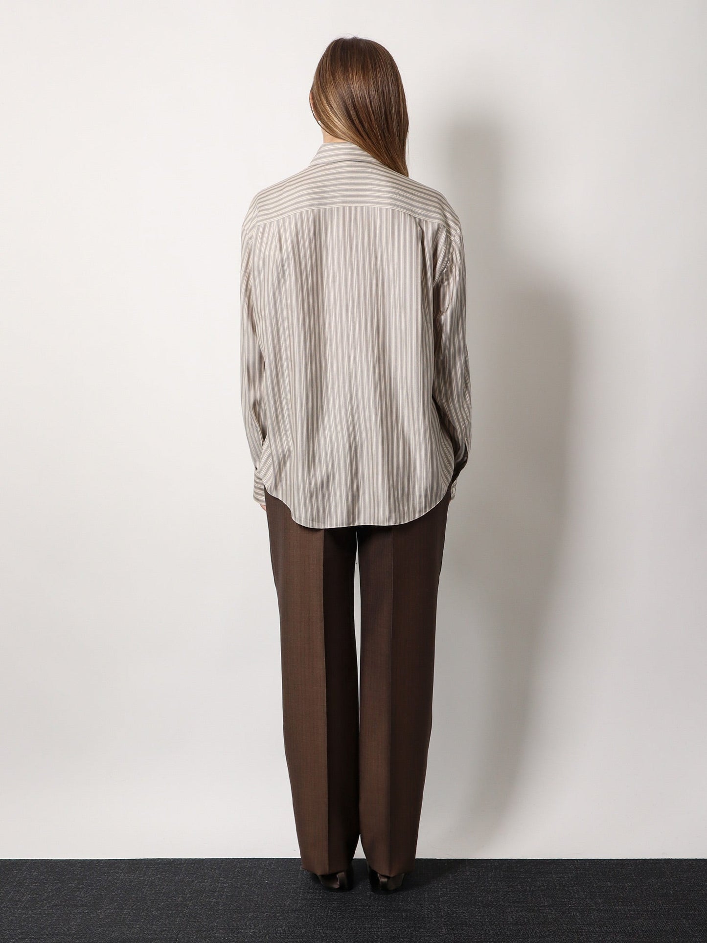 Camicia parave in seta a righe
