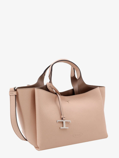 Leather handbag with T timeless detail thumbnail