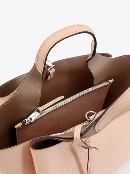 Leather handbag with T timeless detail thumbnail