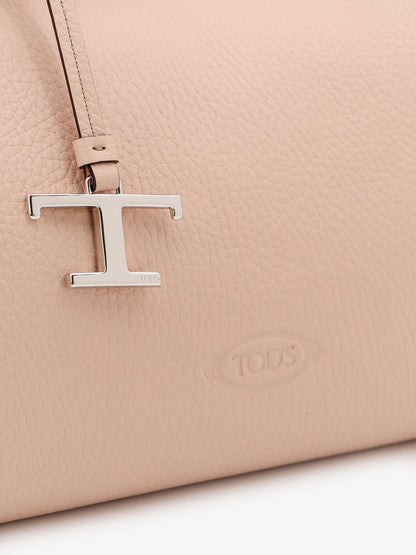 Leather handbag with T timeless detail thumbnail