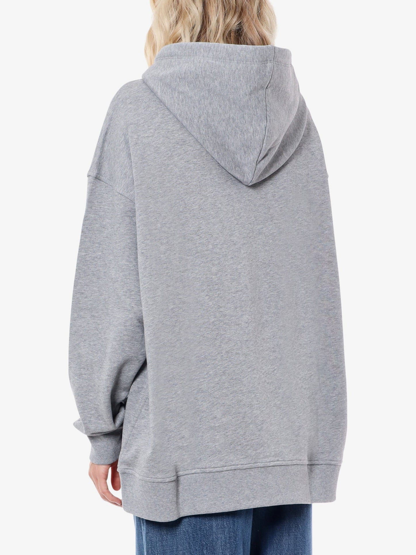 Valentino cotton sweatshirt with hood and metallic v detail