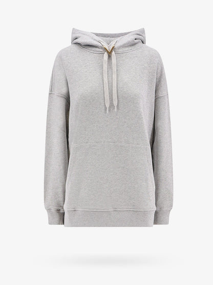 Valentino cotton sweatshirt with hood and metallic v detail thumbnail