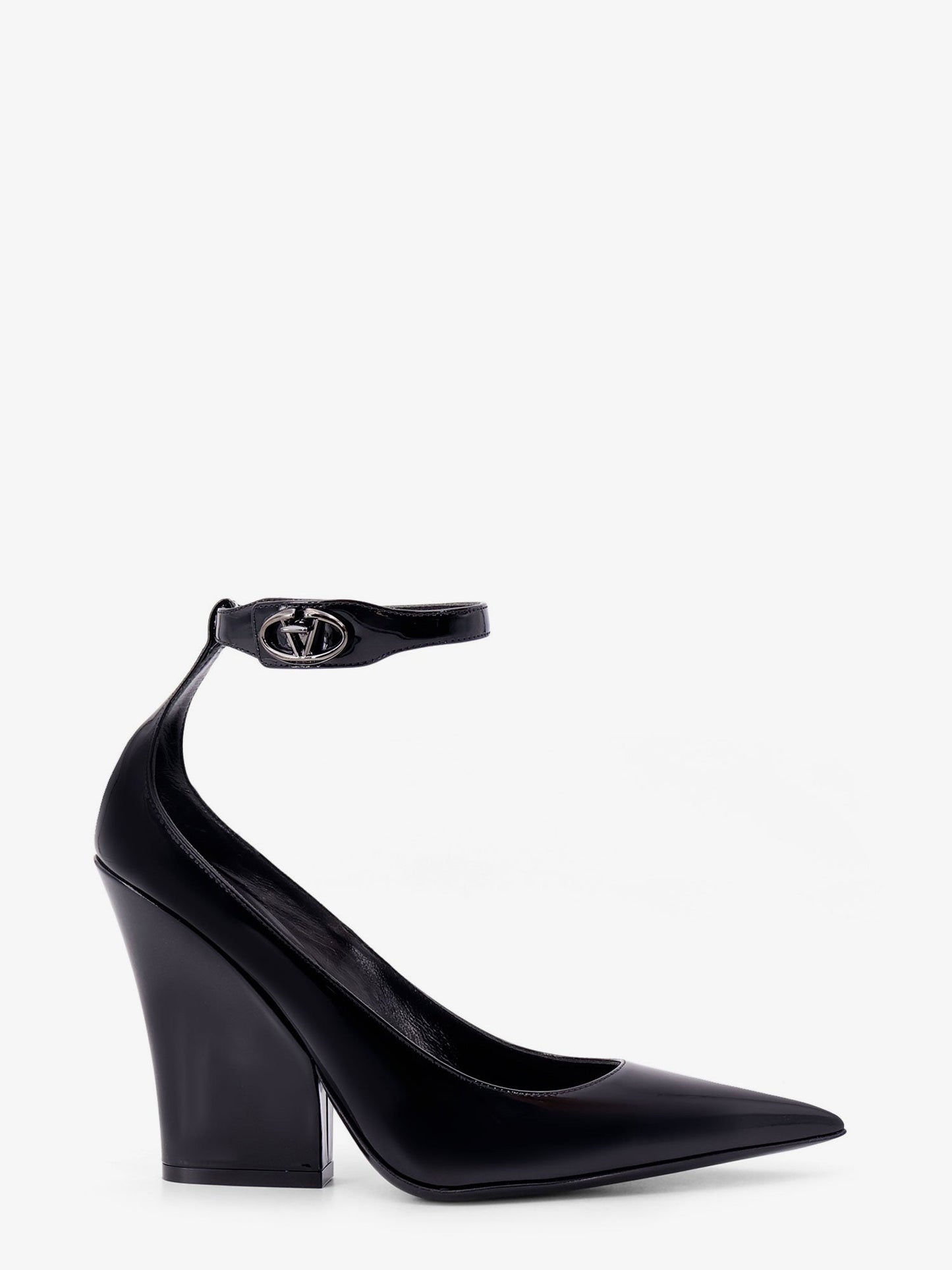 Patent leather décolleté with VLogo the bold buckle