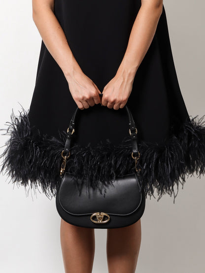 Leather shoulder bag with VLogo signature detail thumbnail