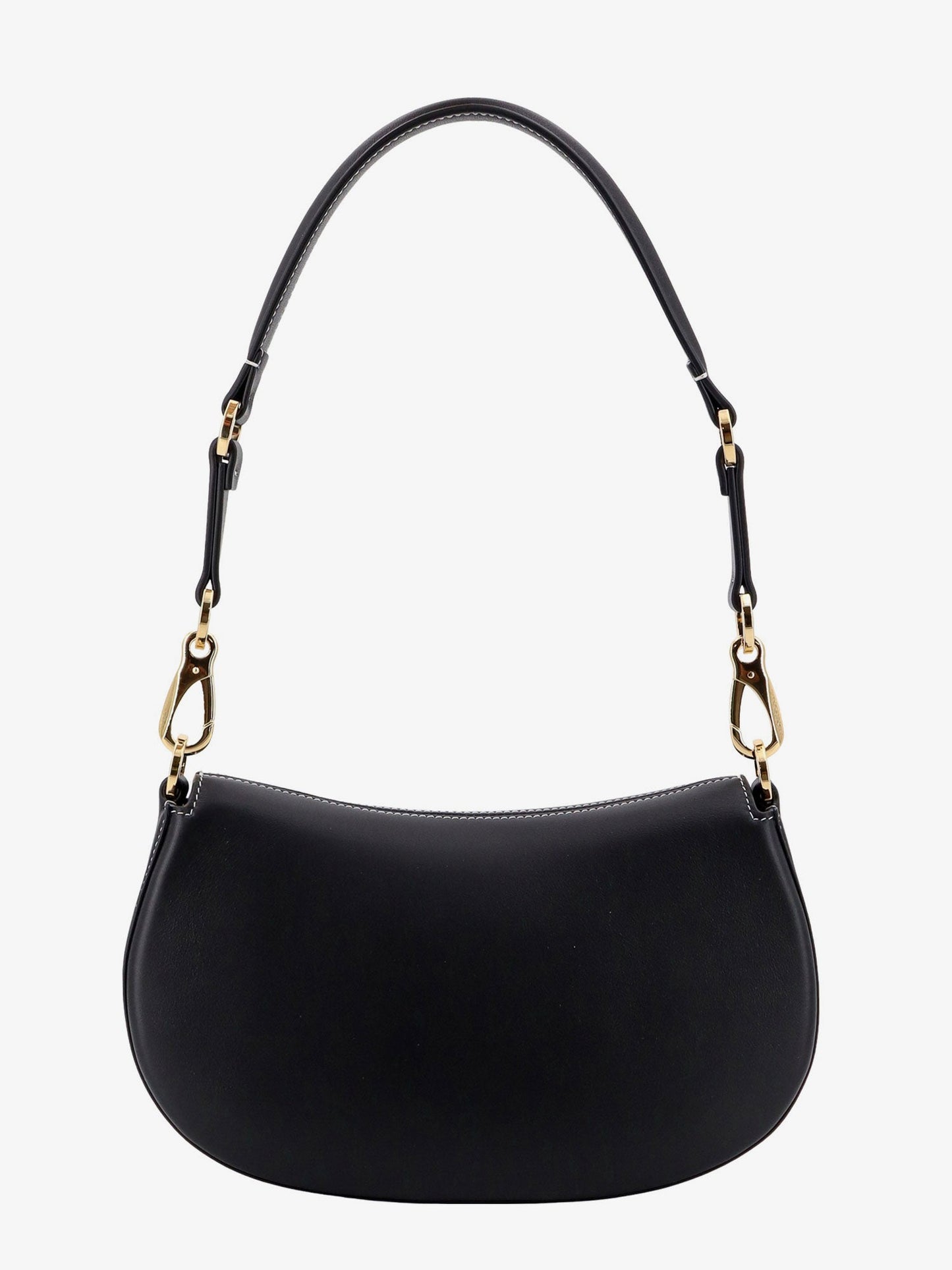 Leather shoulder bag with VLogo signature detail