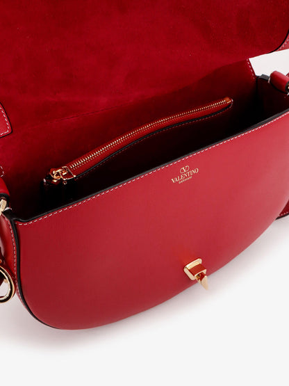 Leather shoulder bag with VLogo signature detail thumbnail