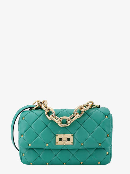 Matelassé leather shoulder bag with iconic studs thumbnail